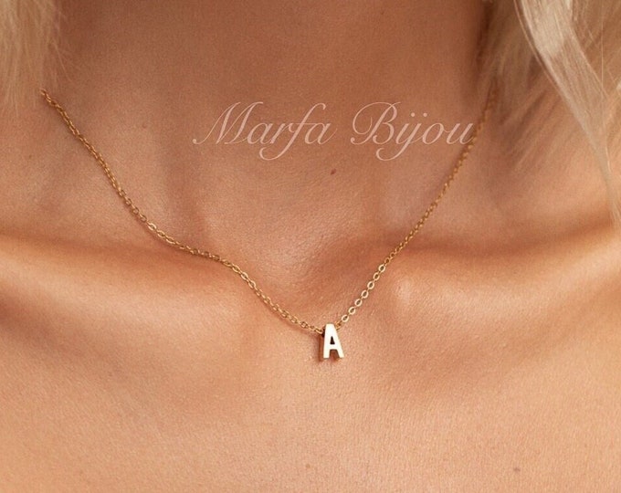 Custom Initial Necklace • Personalised Letter Necklace • Letter Charm Necklace • Mothers Day Gift • Birthday Gift For Her • Gift