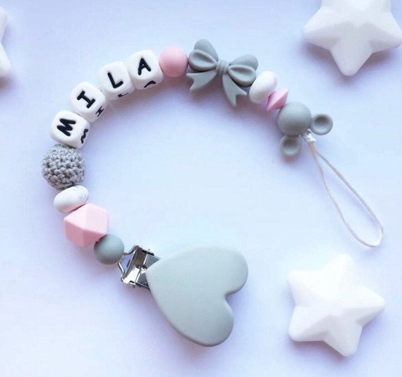 Beautifully Simple Baby Blue Personalised Dummy Clip
