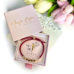 20th • 30th • 40th • 50th • 60th Birthday Gift For Her • Decades Heart Bracelet Gift • Women’s Bracelet Birthday Gift • Sister Gift