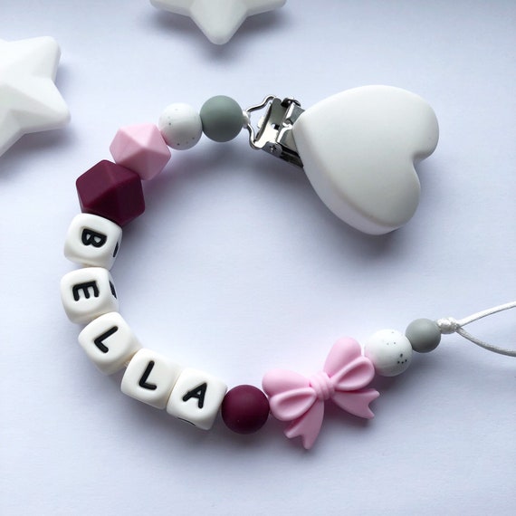personalised silicone dummy clip