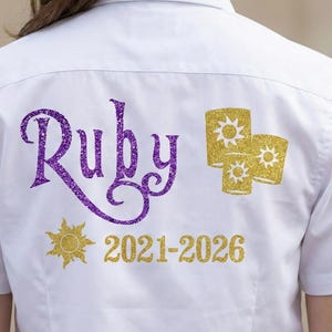 Thermocollant personnalisé Tangled, personnalisé, décalcomanies Leavers Raiponce, Raiponce, Disney, décalcomanies Leavers 2026