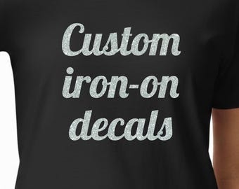 Custom Iron-On Name Decals for T-shirts, Weddings, Parties