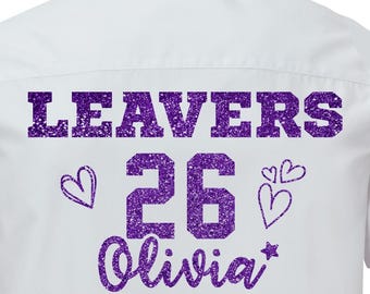 2026 Varsity Leavers Iron-On Vinyl Decal – Personalised Decals Graduation DIY T-Shirt & Hoodie Customisation, Custom Heat Transfer Decals