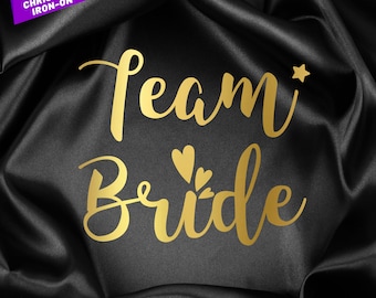 Personalized Hen Party Iron-On Decal | Glitter Bachelorette Party | Works on Satin Fabrics | Easy to Apply | 34 Colors | Unique Designs