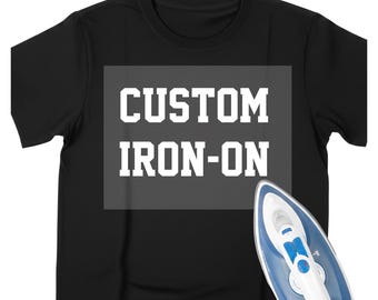 Custom Iron-On Vinyl Decal, DIY Clothing Transfer, T-Shirts, Cushions, Multi Fonts, 28 Colors