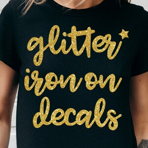 Personalisiertes Eisen auf Namensaufkleber | Glitter Name Abziehbilder | Benutzerdefinierte Design Eisen auf Namen Aufkleber | Logo Wärmetransfer Abziehbilder