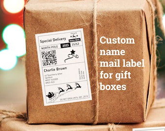 Personalized Santa Mailing Labels – Special Delivery from Father Christmas, Christmas Gift Stickers, Pack of 4