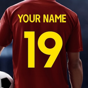 Nom et numéro du kit thermocollant personnalisé de style Premier League | Numéro de maillot | Nom et numéro de kit d'équipe de Premier League personnalisés