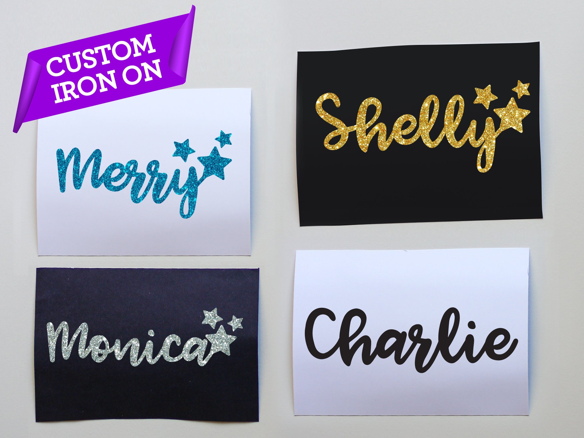 Personalized Iron on Name Decals Custom Iron on Letters Etsy