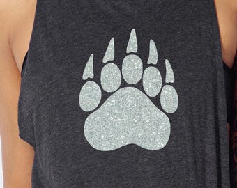 Animal Paw Print Iron-On Decals, Glitter Vinyl, DIY T-Shirt & Fabric Transfers, Easy Application, Works on Cotton, Polyester, Satin etc...