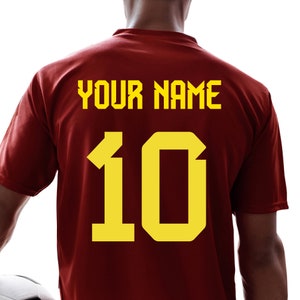 Aangepaste opstrijkbare Spaanse naam en nummer | Euro Spaans Jerseynummer | Gepersonaliseerde naam en nummer van het Spaanse nationale teamtenue