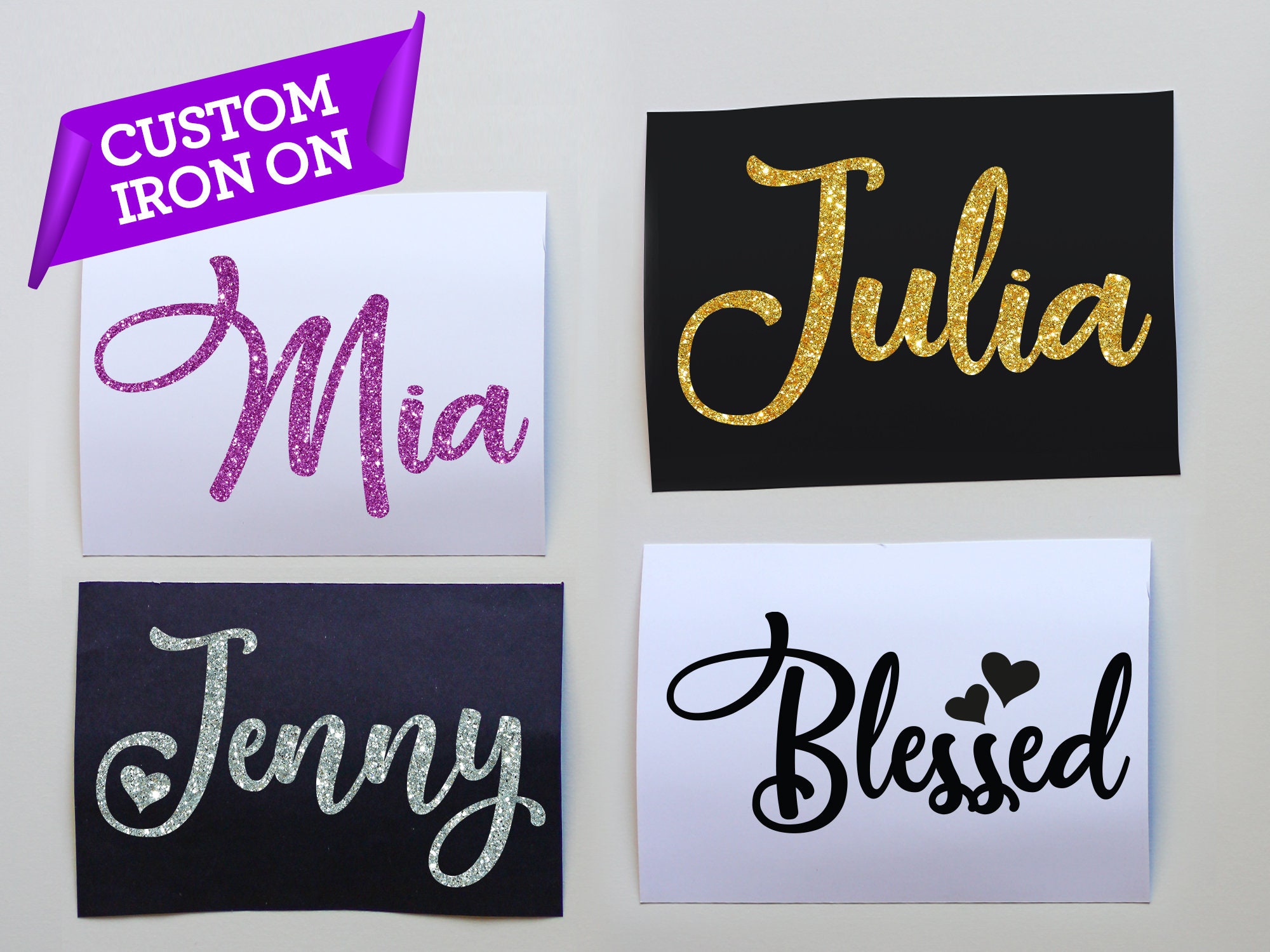 Custom Iron-on Solid-Color Heat Transfer Vinyl Decals for Fabric - YOUR  Design or Logo - Any Shape, Text, Design - Single Color