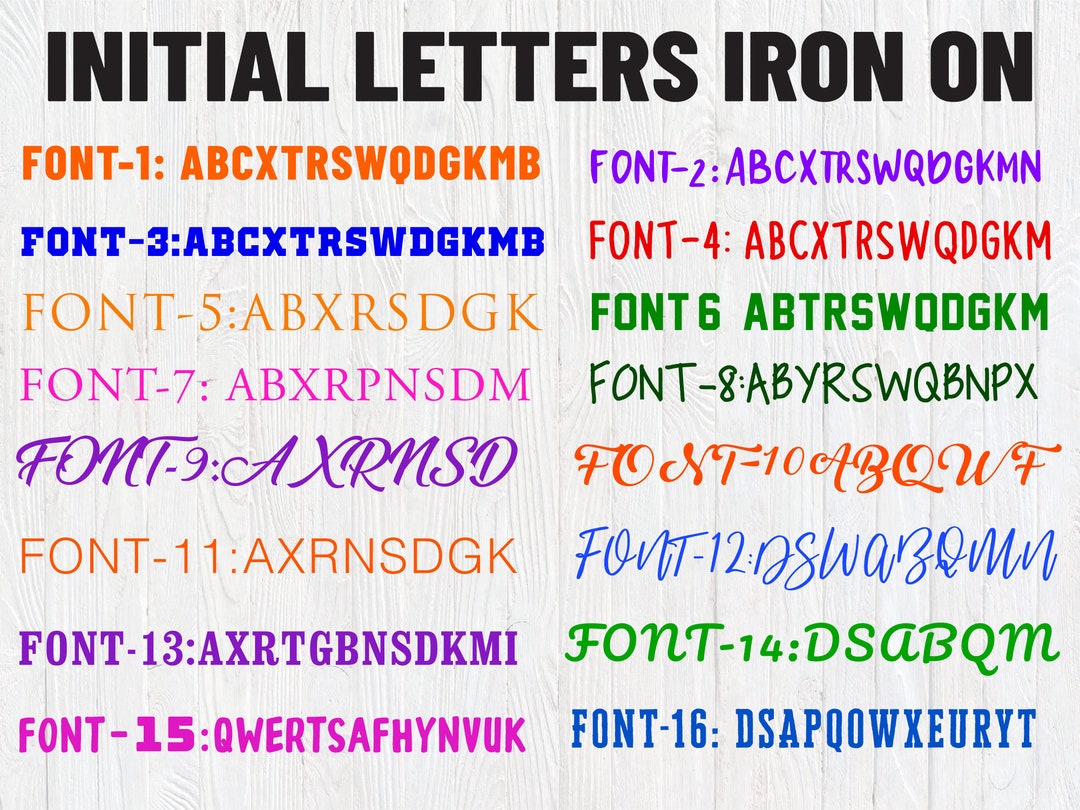 Single Initial Letters Iron On, Custom Initials Heat Transfer, Initial