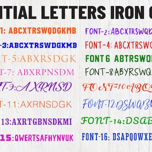 Letras iniciales únicas planchadas, transferencia de calor de iniciales personalizadas, transferencia de calor de letras iniciales, letras personalizadas planchadas