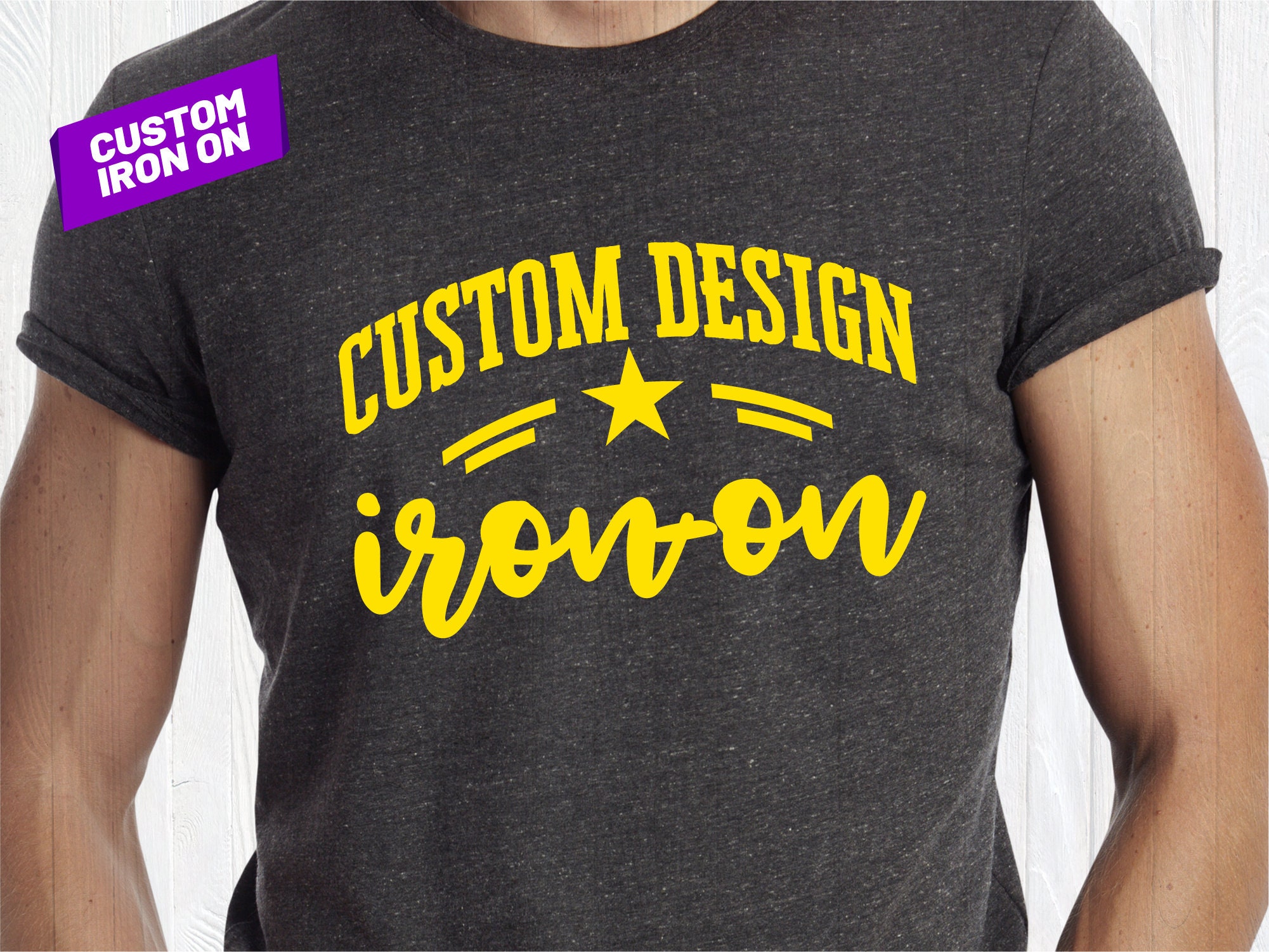 Personalised iron on decal design custom design heat Etsy