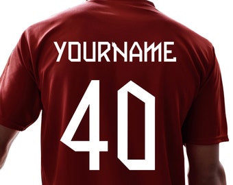 Custom Iron-On Sports Jersey Name Number – England Football Kit Font, Fashion Font Style, Perfect for All Sports, Easy to Apply