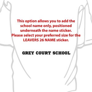 Décalcomanie en vinyle thermocollante Leavers 2026 avec nom personnalisé - Décalcomanies personnalisées Personnalisation de t-shirt et sweat à capuche pour l'obtention du diplôme - Transfert à chaud uniquement image 10