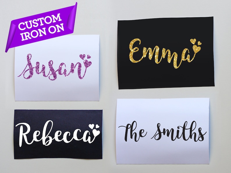 Custom Name Iron on Transfer Personalised Iron on Heat Etsy UK