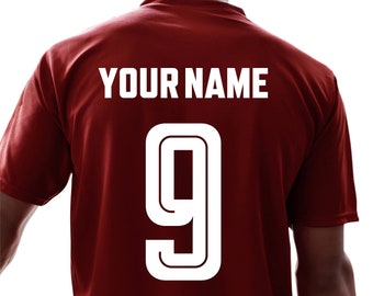Custom iron on sport kit number and name, Personalized football kit name decal, Custom team iron on, personalized team jersey number