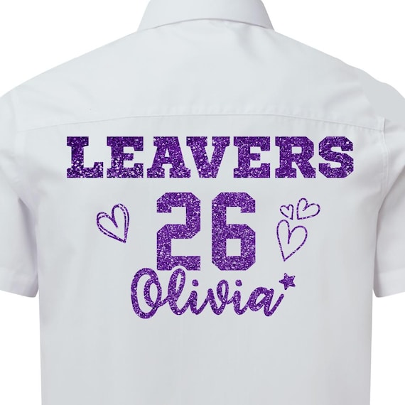 2026 Varsity Leavers Iron-On Vinyl Decal – Personalised Decals Graduation DIY T-Shirt & Hoodie Customisation, Custom Heat Transfer Decals