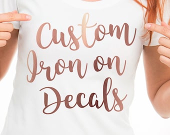 Personalised Iron On Name Decal | Iron On Transfer Name for Custom T-Shirt, Bridal Iron On, Wedding, Custom Hen Party Iron On for Gifts