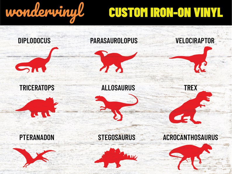 Dinosaurs Name Iron On Custom Iron on Name Decal Dinosaur Etsy UK
