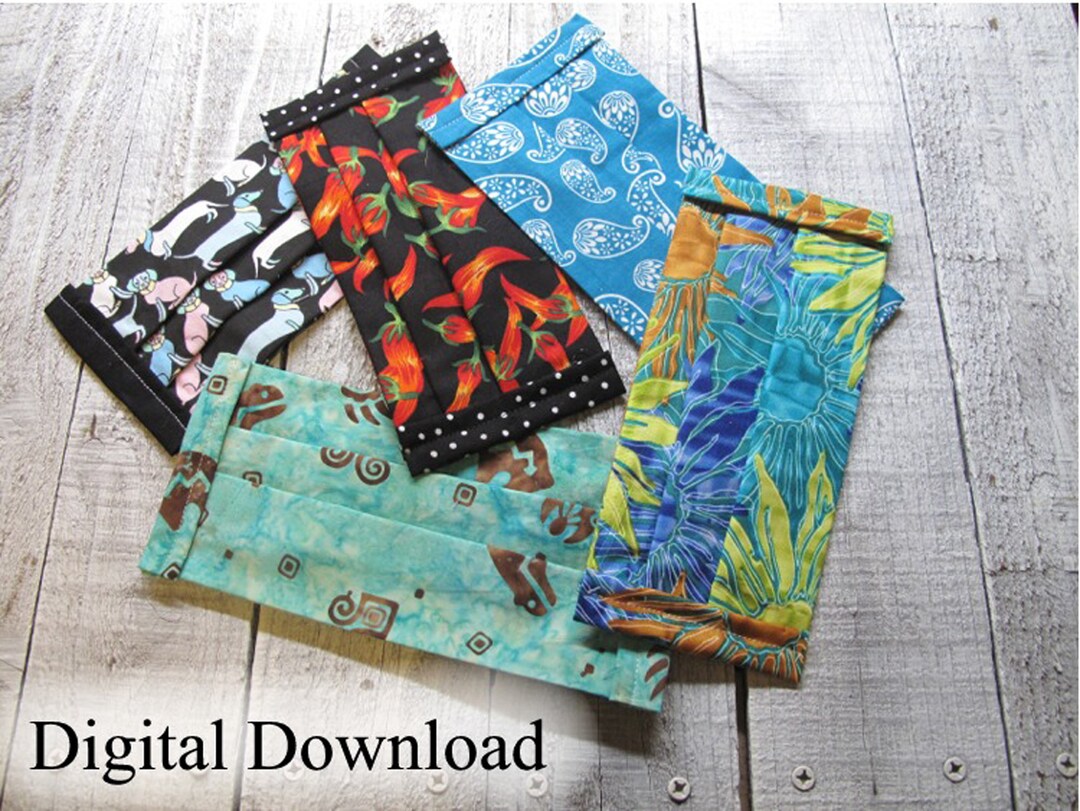 Re-usable Adult Face Mask Pattern Tutorial With Photos Instant Download ...