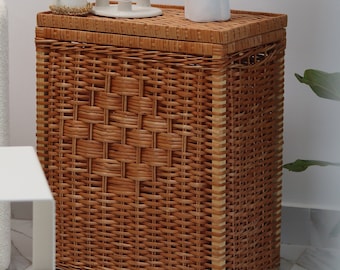 Wicker Laundry Hamper, Laundry Basket with Lid, Storage Basket, Laundry Basket,Laundry Organizer, Basket for Bathroom, Basket with Lid