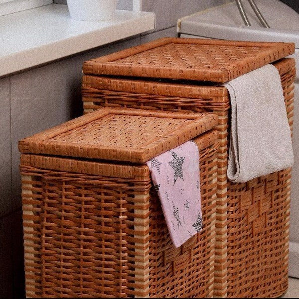 Wicker Laundry Hamper, Laundry Basket with Lid, Storage Basket, Laundry Basket,Laundry Organizer, Basket for Bathroom, Basket with Lid