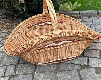 Large Wicker Basket, Large Gathering Basket, Firewood Basket, Big Display Basket, Willow Basket