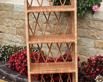 Wicker shelf, Rattan arch shelf, Storage shelf, Bookshelf, Plant shelf, Bookcase, Wicker storage, Rack Bookshelf Storage, Wicker furniture