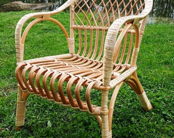 Rattan Lounge Chair, Garden Chair, Outdoor Patio Chairs, Backyard Decor, Housewarming Gift, Gift For Dad, Wicker Furniture