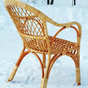 Wood Lounge Chair, Garden Chair, Outdoor Patio Chairs, Backyard Decor, Housewarming Gift, Gift For Dad, Lounge Chair, Wicker Chair image 2