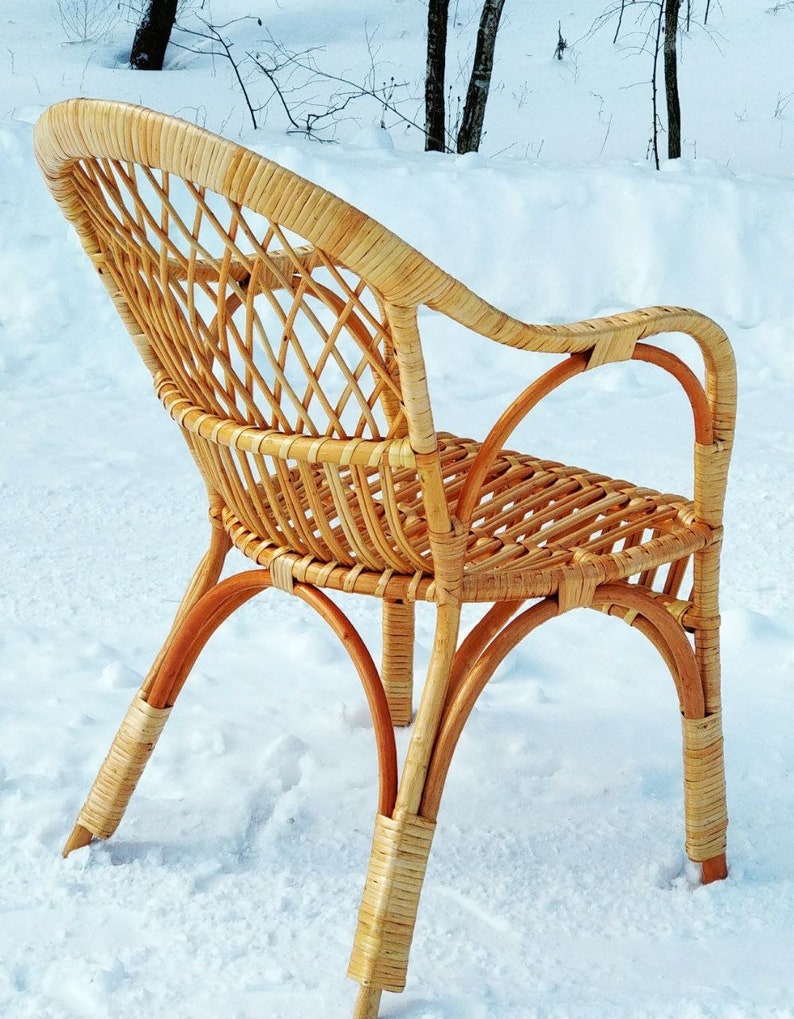 Wood Lounge Chair, Garden Chair, Outdoor Patio Chairs, Backyard Decor, Housewarming Gift, Gift For Dad, Lounge Chair, Wicker Chair image 2