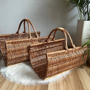 Brennholzkorb, großer Weidenkorb, Brennholzkorb, Weidenkorb