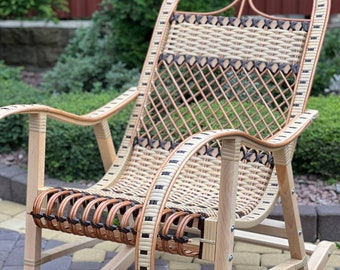 Wicker Rocking Chair, Organic rattan rocking chair, Willow rocking chair, Lounge chair, Housewarming gift first home, Outdoor patio chair