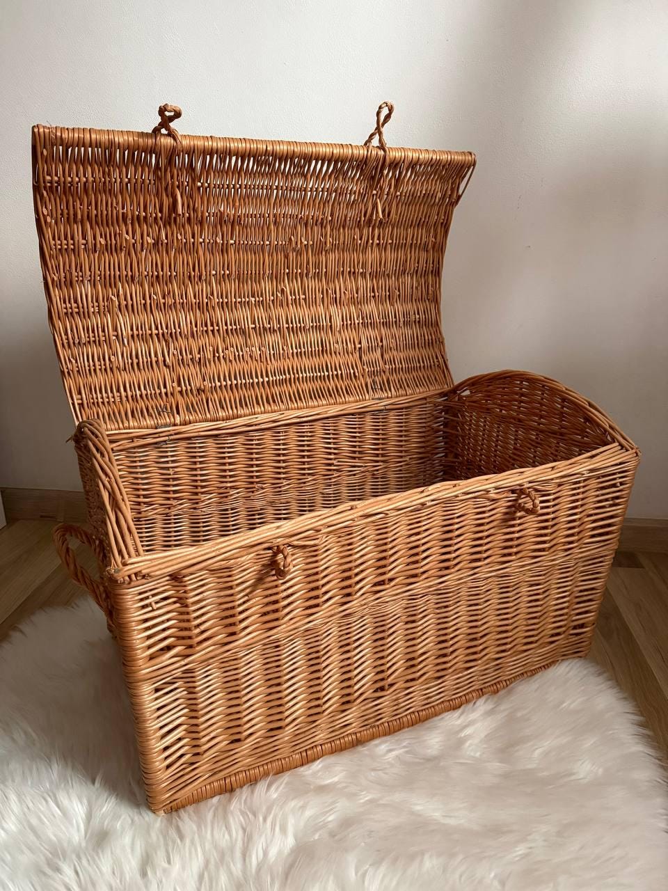 Cesto In Rattan A Forma Di Casa Con Coperchio – Portaoggetti Vintage Per Giocattoli, Snack, Picnic E Lavanderia
