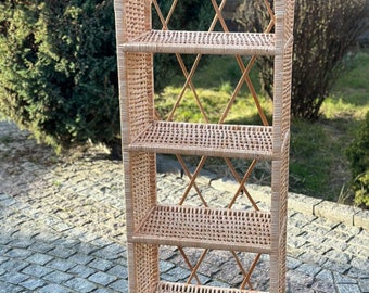 Wicker shelf, Storage shelf, Bookshelf, Plant shelf, Rattan shelf, Bookcase, Homedecor, Natural shelf, wicker storage, Rack Bookshelf Storage