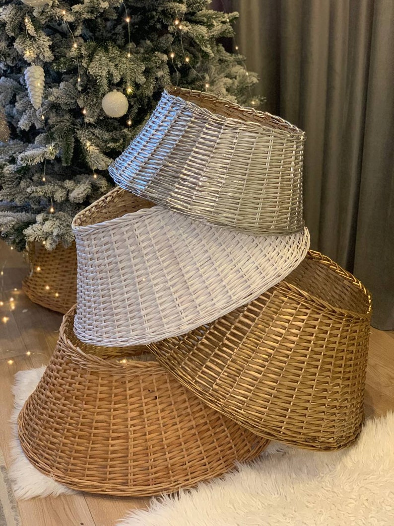 Tree Skirt, Christmas Wicker Home Decor, Christmas Basket Wicker, Christmas Tree Skirt, Holiday