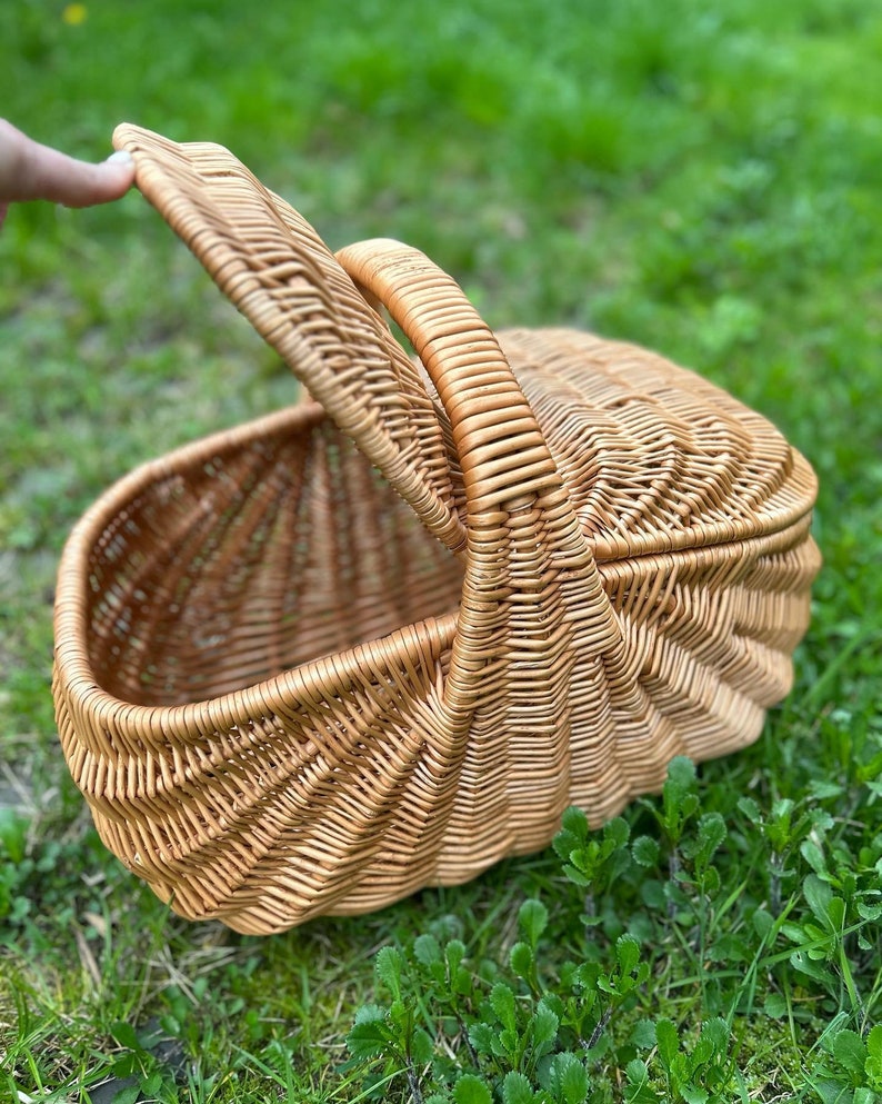 Small Wicker Basket, Picnic Basket, Picnic Wicker Basket, Wicker Market