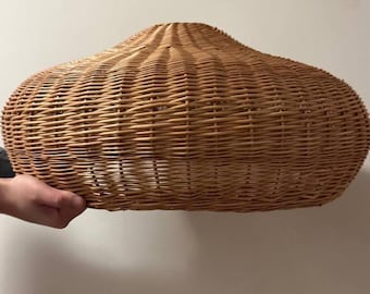 Handmade Custom Rattan Lampshade, Rattan Pendant Light, Ceiling Light Shade Round-Shaped for Indoor and Outdoor Usage