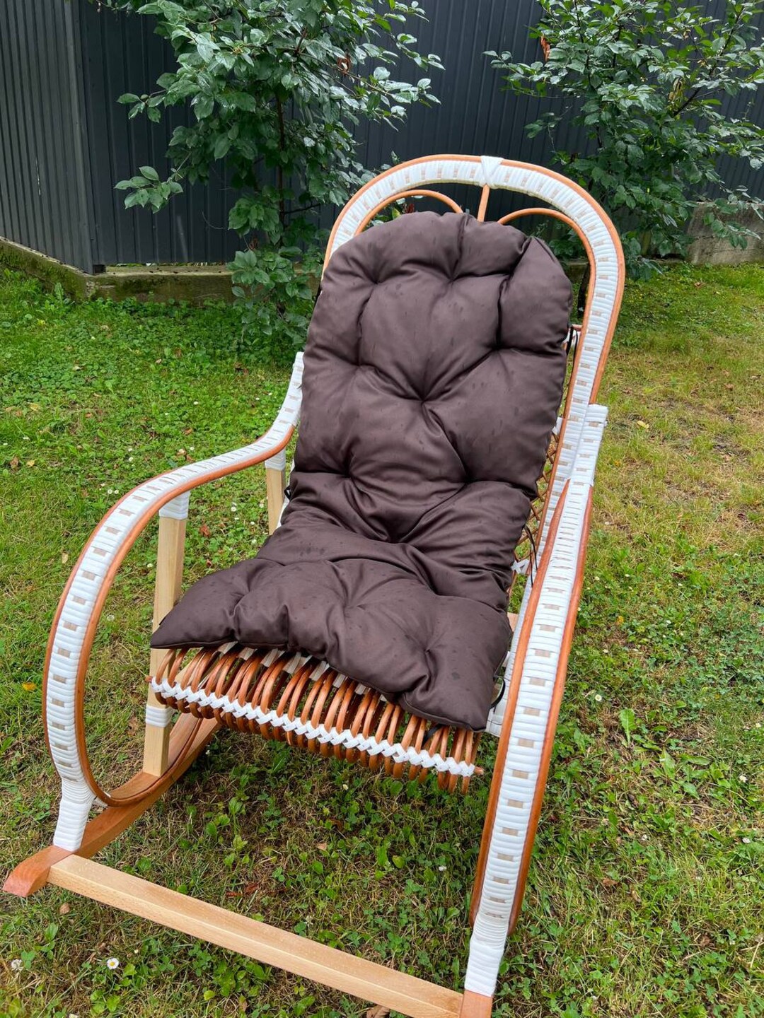 Wicker Rocking Chair Organic Rattan Rocking Chair Willow Etsy