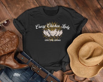 Pollo Lady, pollo contadino TShirt, camicia di pollo, pollo amante regalo, pollo TShirt, camicia di fattoria, camicia di campagna, casa colonica