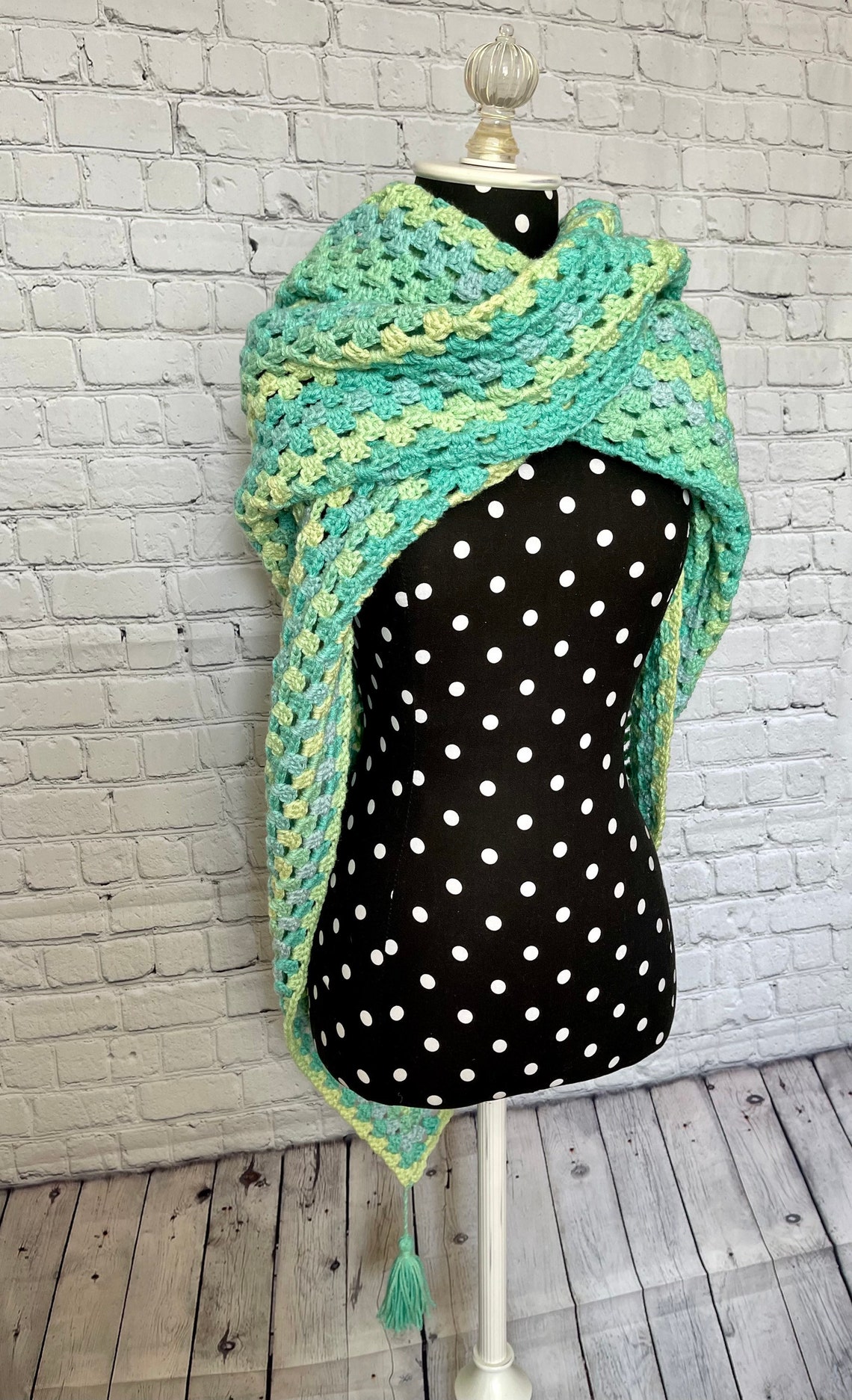 shawl made from granny squares