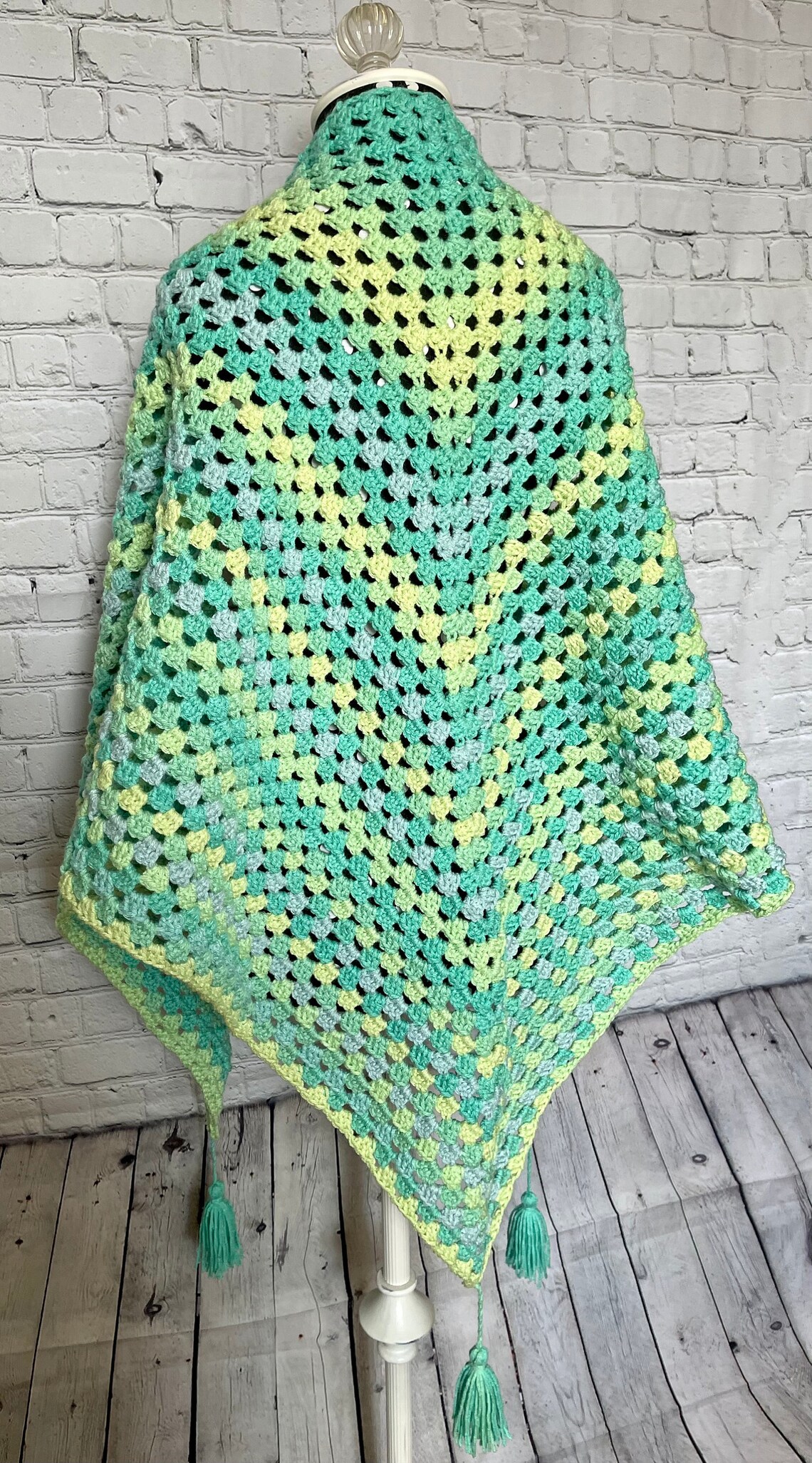 shawl made from granny squares