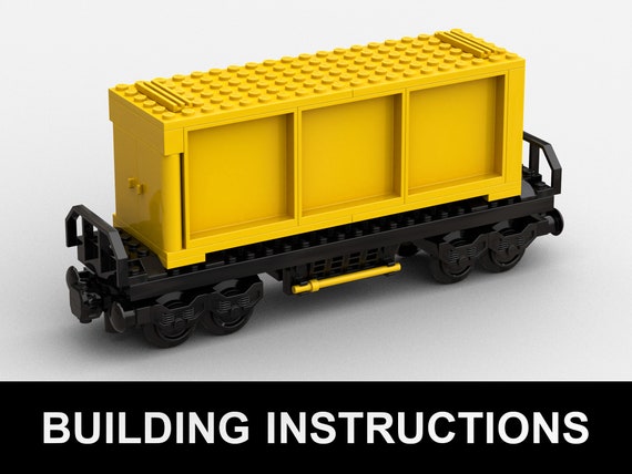 building INSTRUCTION only built from LEGO® parts CARGO TRAIN CAR OPNED