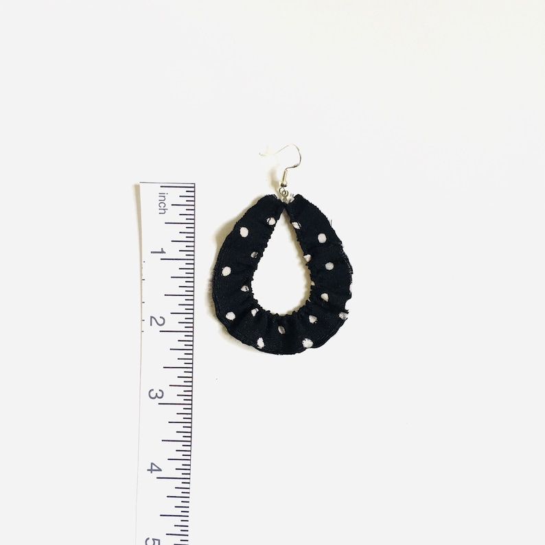 Upcycled Earrings Fabric Earrings Eco-Friendly Earrings Statement Earrings Polka dot Earrings