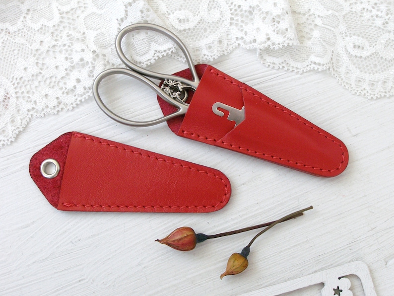 Embroidery Small Scissors Leather Case Scissor Storage with Etsy