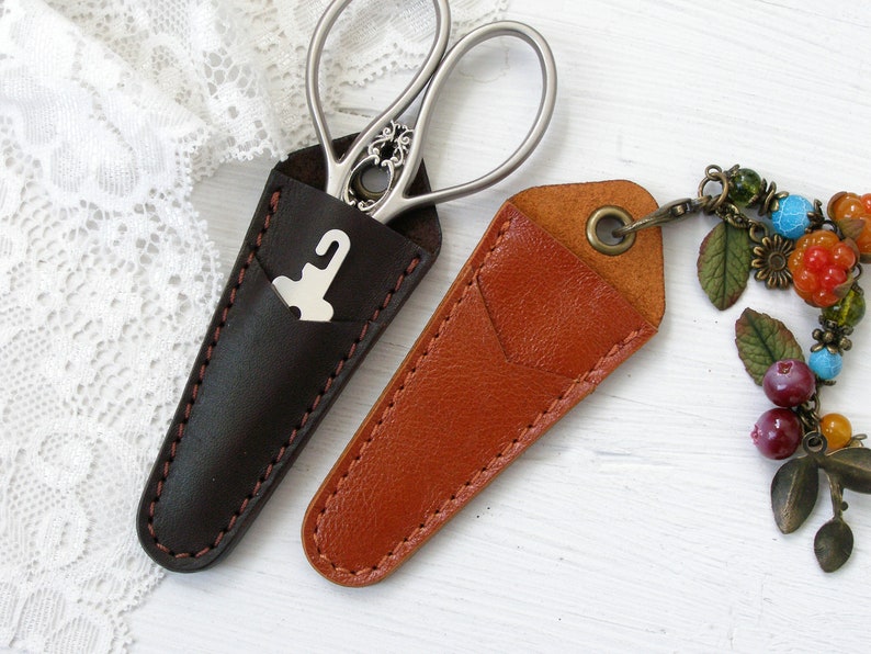 Embroidery small scissors leather case scissor storage with  etsy Embroidery small scissors leather case scissor storage with  etsy