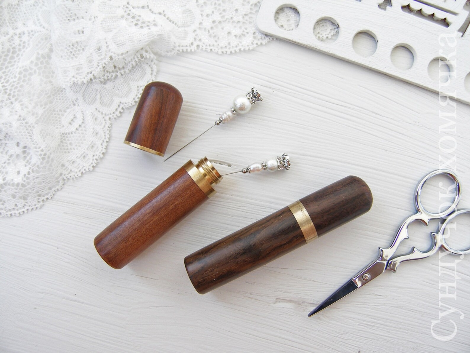 Wooden Needle Holder Needle case Neddle box Embroidery Etsy